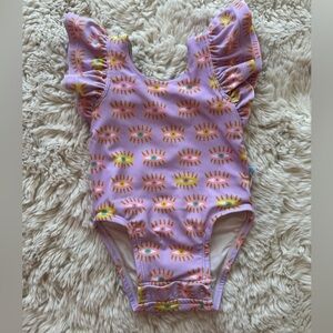 Posh Peanut Pink and Yellow Patterned Cleo Evil Eye Bodysuit Swimsuit